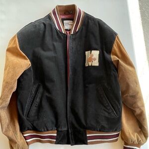 Vintage Disney Store Mickey Mouse Varsity Jacket Men’s Large Suede Sleeves 1928